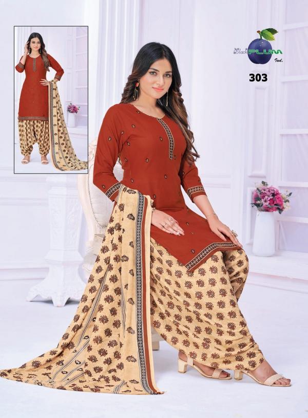 Black Plum Iconic Vol-3 Cotton Designer Readymade Suit